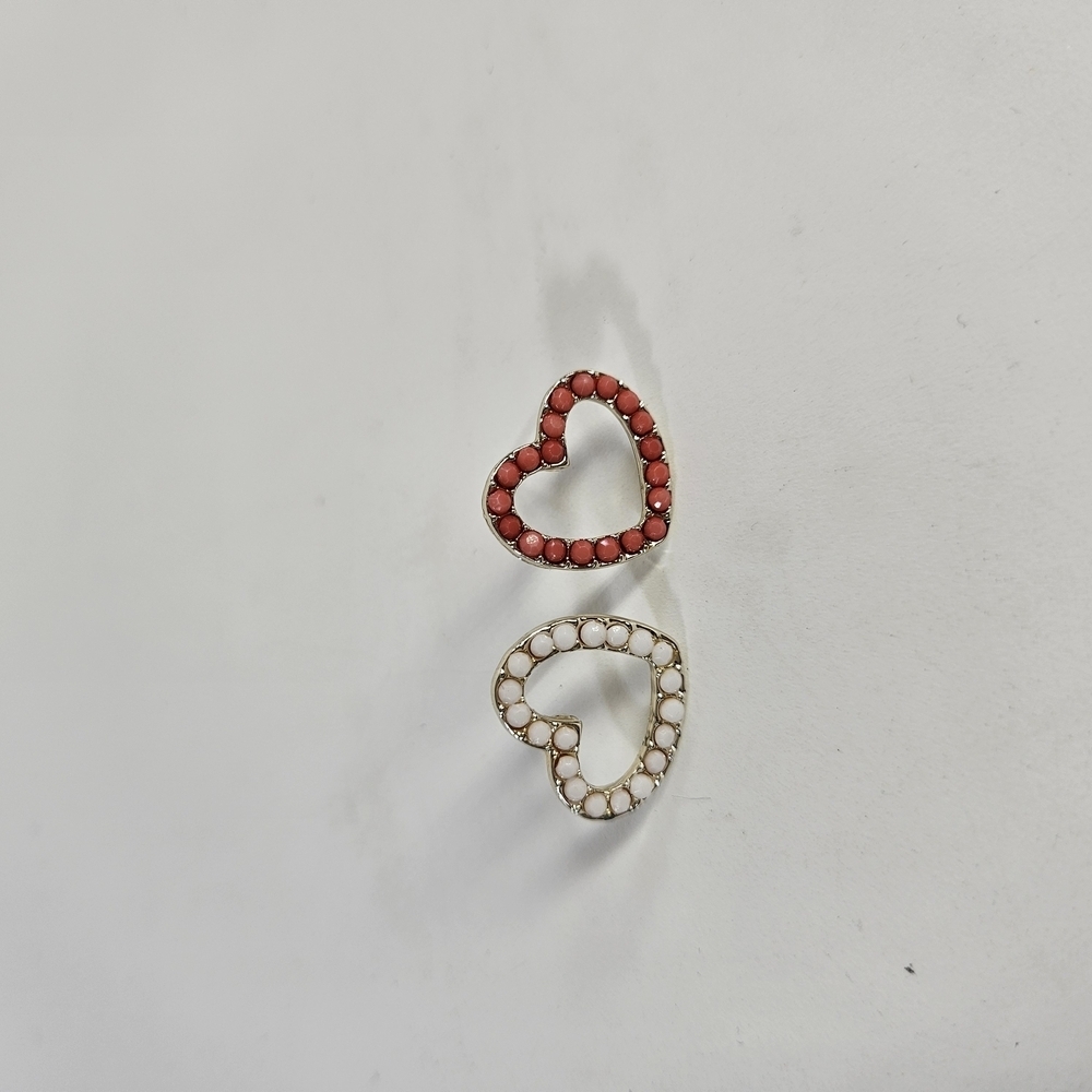 Betsey Johnson Red and Gold Heart Earrings